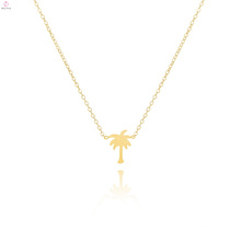 Stainless Steel 18K Gold Plated Palm Tree Necklace